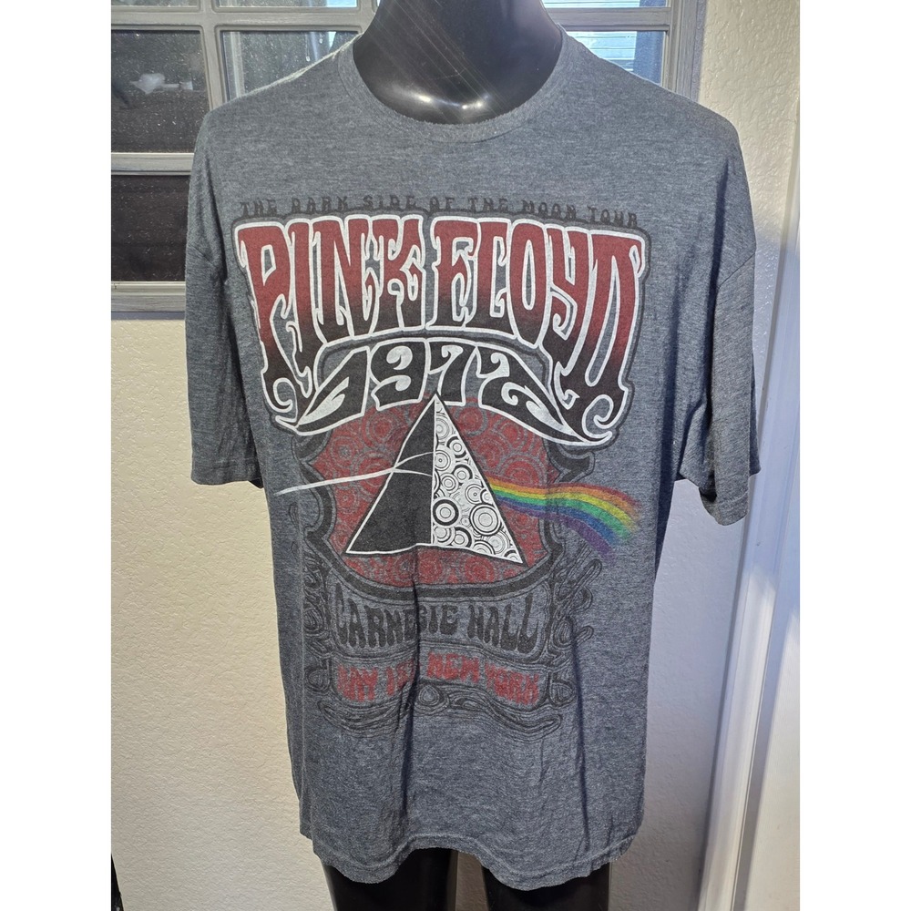 Liquid Blue Pink Floyd 1972 Carnegie Hall Tour T-Shirt Gray Mens 2XL